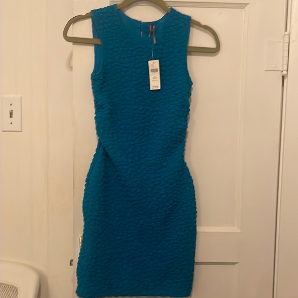 Anthropologie Blue Topaz petite XXS NWT mini dress
